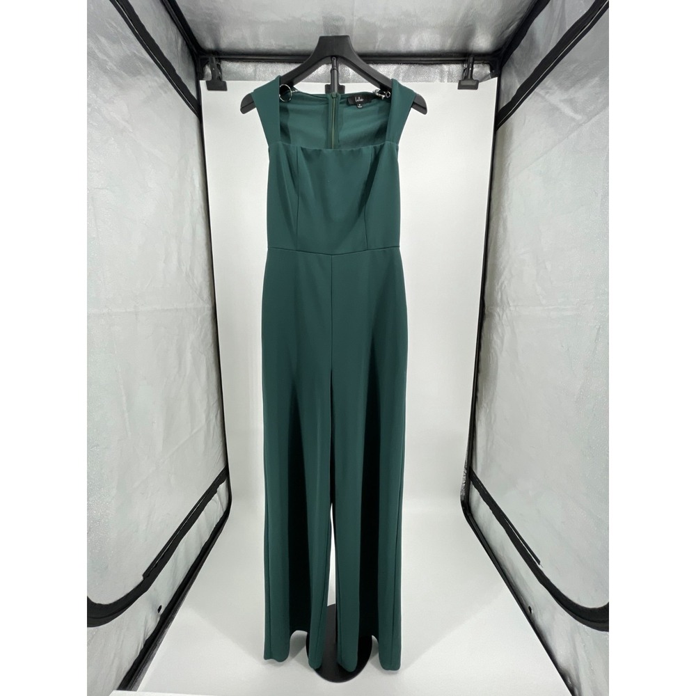 Lulus Made With Love Enticing Endeavors Emerald Jumpsuit Women Medium Green Knit